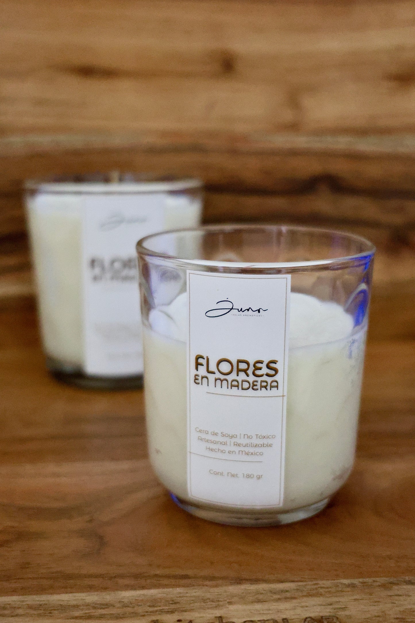 Vela Aromática Flores en Madera 180gr