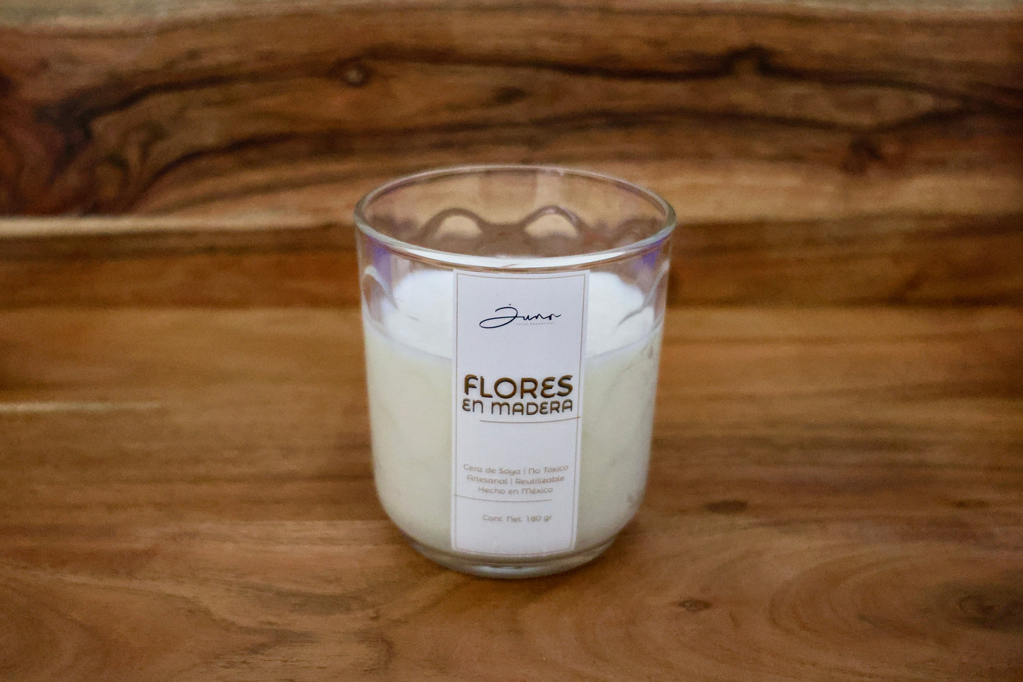 Vela Aromática Flores en Madera 180gr