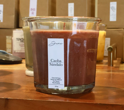 Vela Aromática Caoba-Sándalo 250g